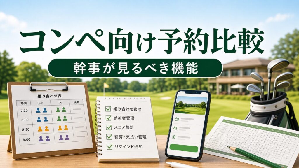コンペ向けゴルフ場予約サービス比較｜幹事が見るべき機能と使い分けのアイキャッチ画像