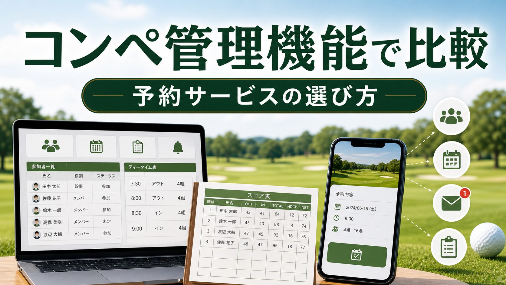 コンペ管理機能で選ぶゴルフ場予約サービス比較のアイキャッチ画像