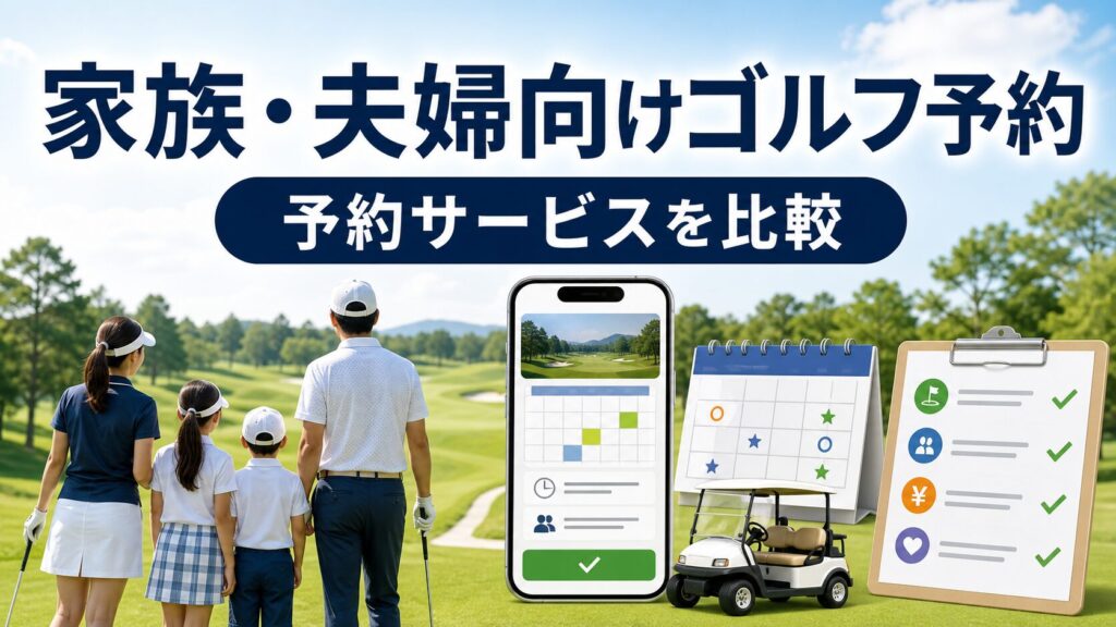 家族・夫婦向けゴルフ場予約サービス比較｜楽天GORA・GDO・じゃらんゴルフの選び方のアイキャッチ画像