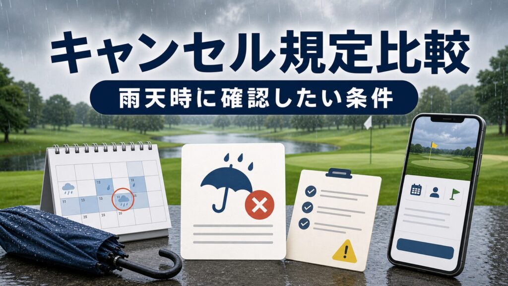 ゴルフ場予約サービスのキャンセル規定比較｜雨天時に確認したい条件のアイキャッチ画像
