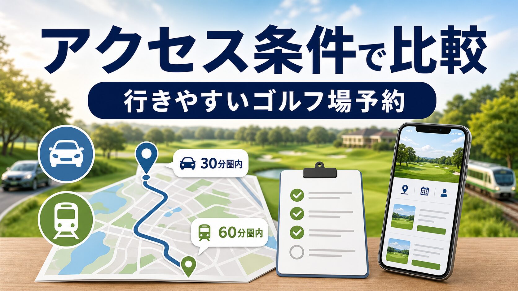 アクセス条件で選ぶゴルフ場予約サービス比較のアイキャッチ画像