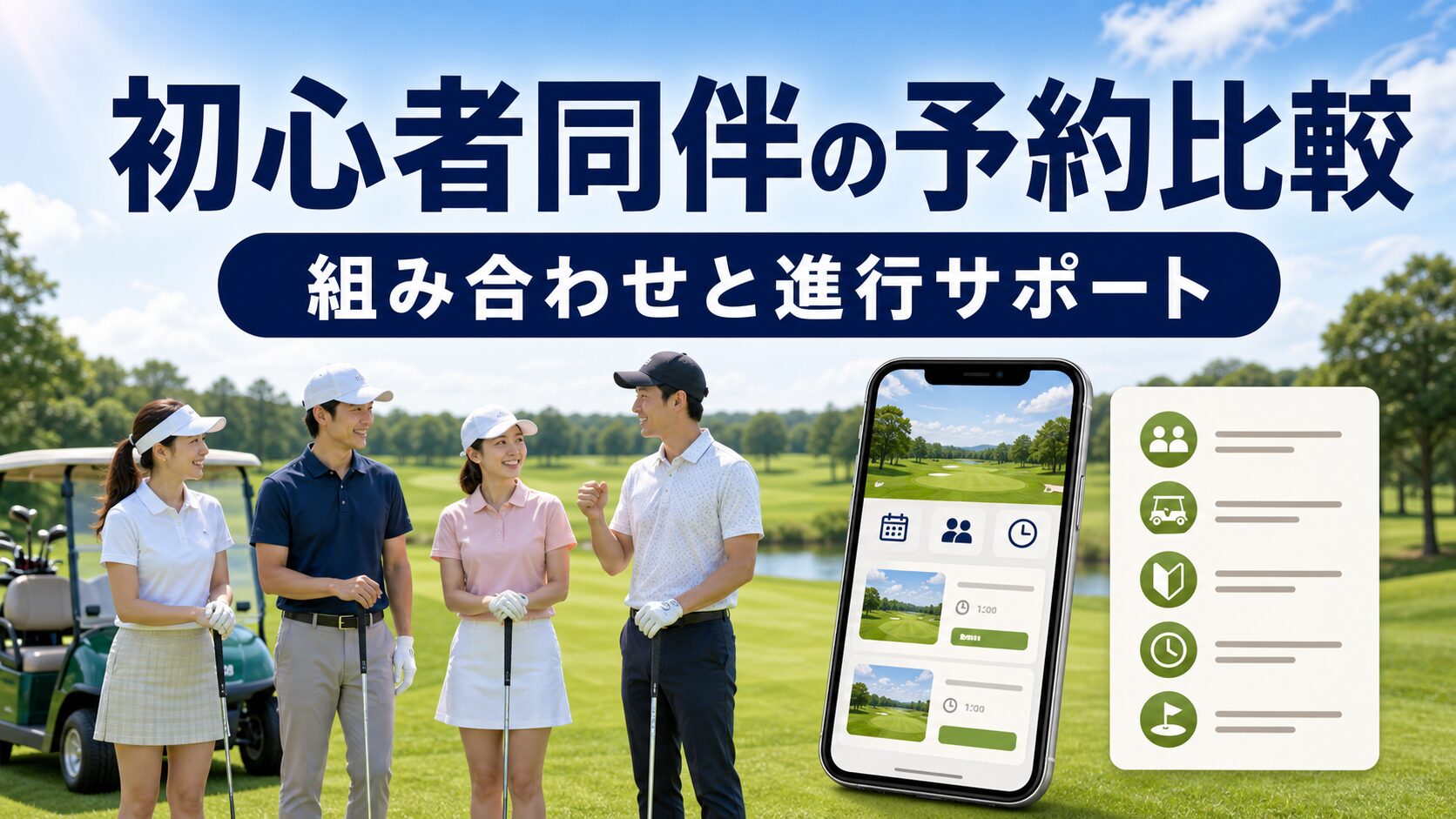 初心者同伴の組み合わせで使いやすいゴルフ場予約サービス比較のアイキャッチ画像