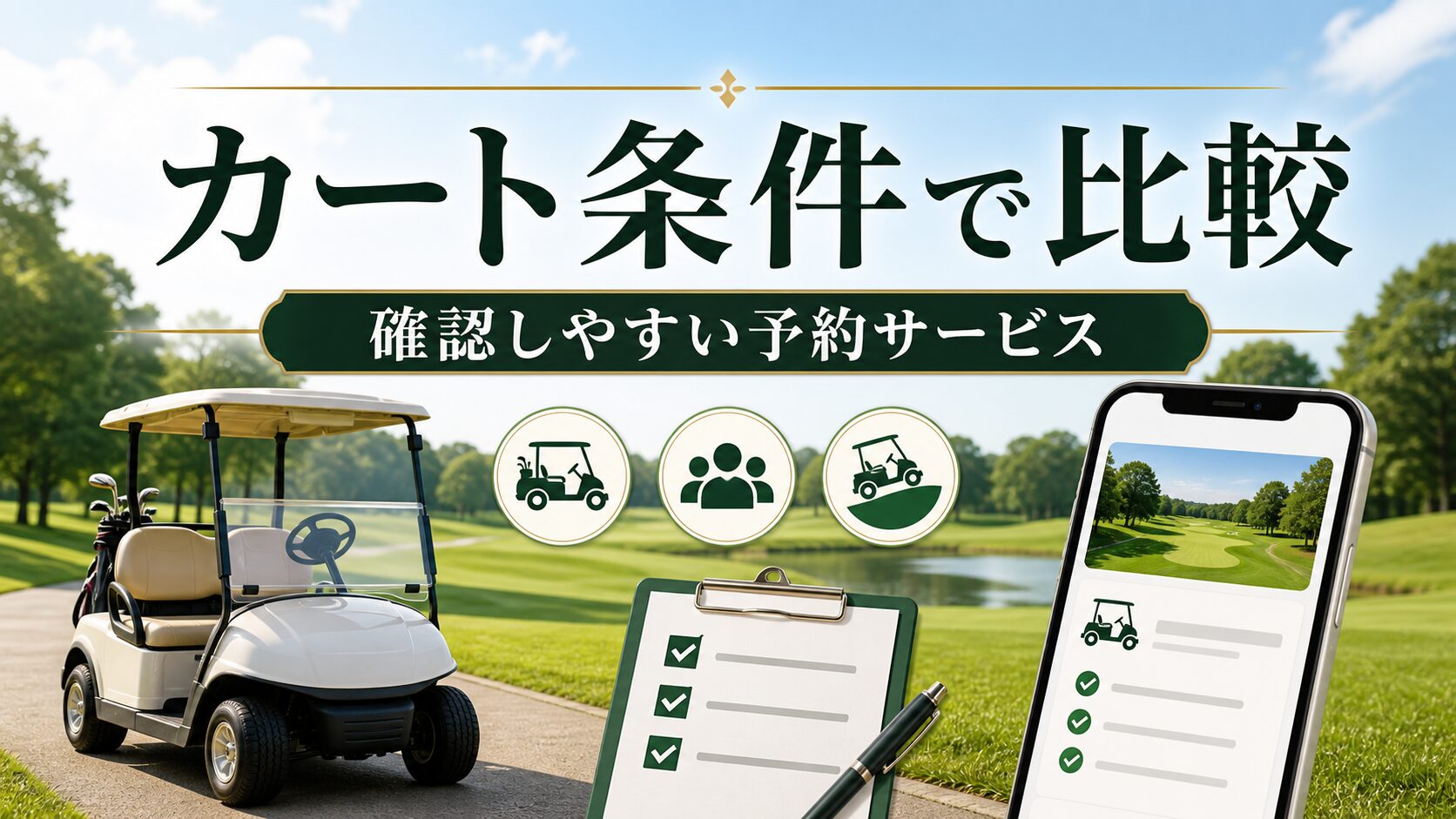 カート条件を確認しやすいゴルフ場予約サービス比較のアイキャッチ画像
