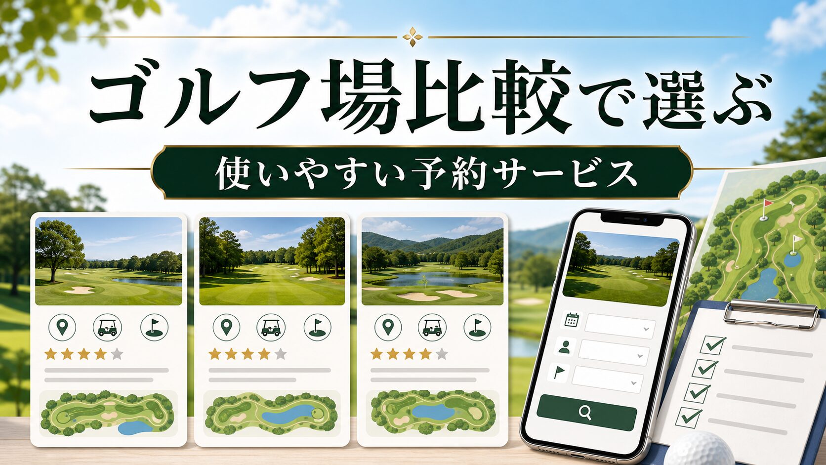 ゴルフ場比較に使いやすい予約サービス比較のアイキャッチ画像