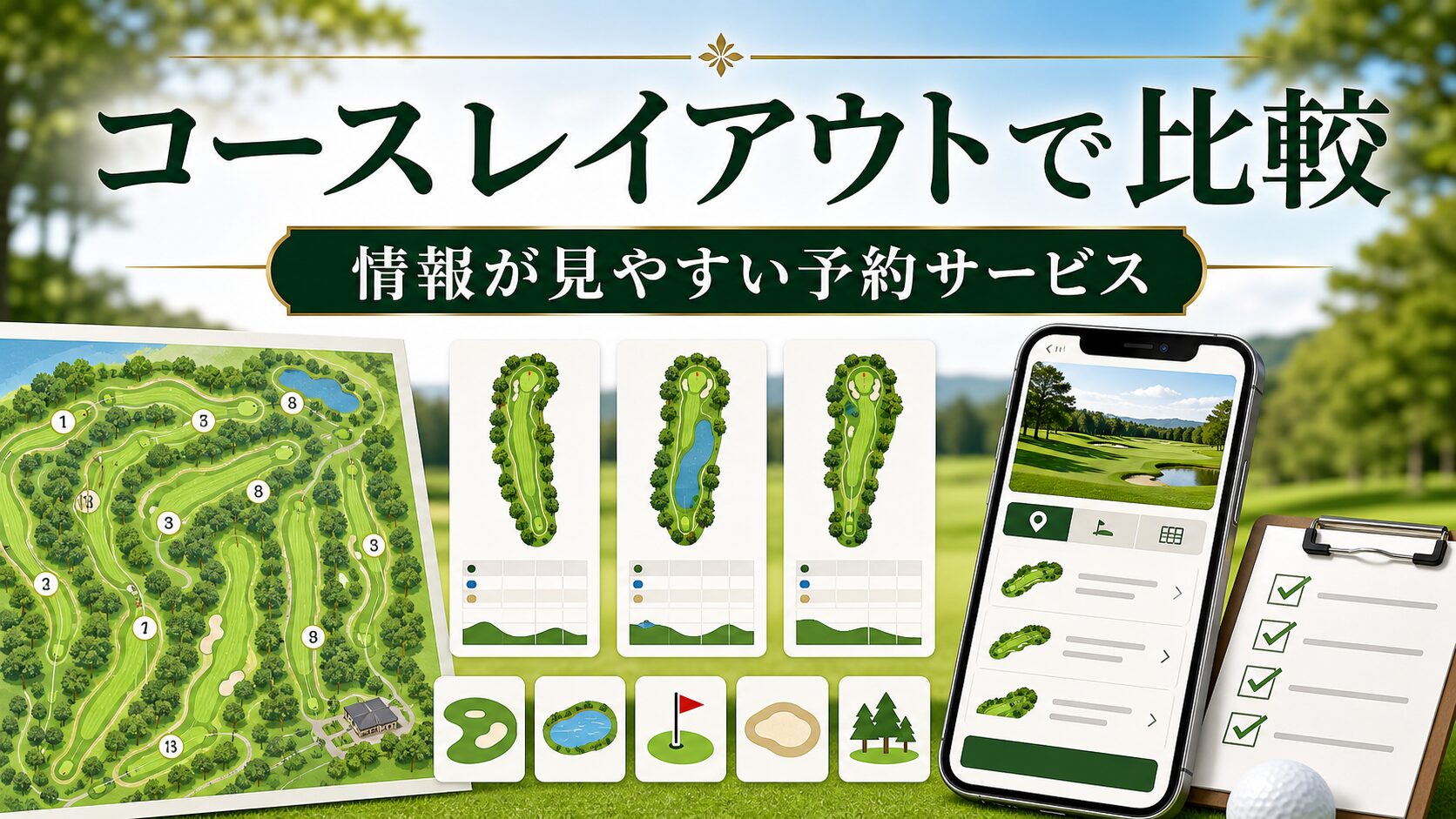 コースレイアウト情報で選ぶゴルフ場予約サービス比較のアイキャッチ画像