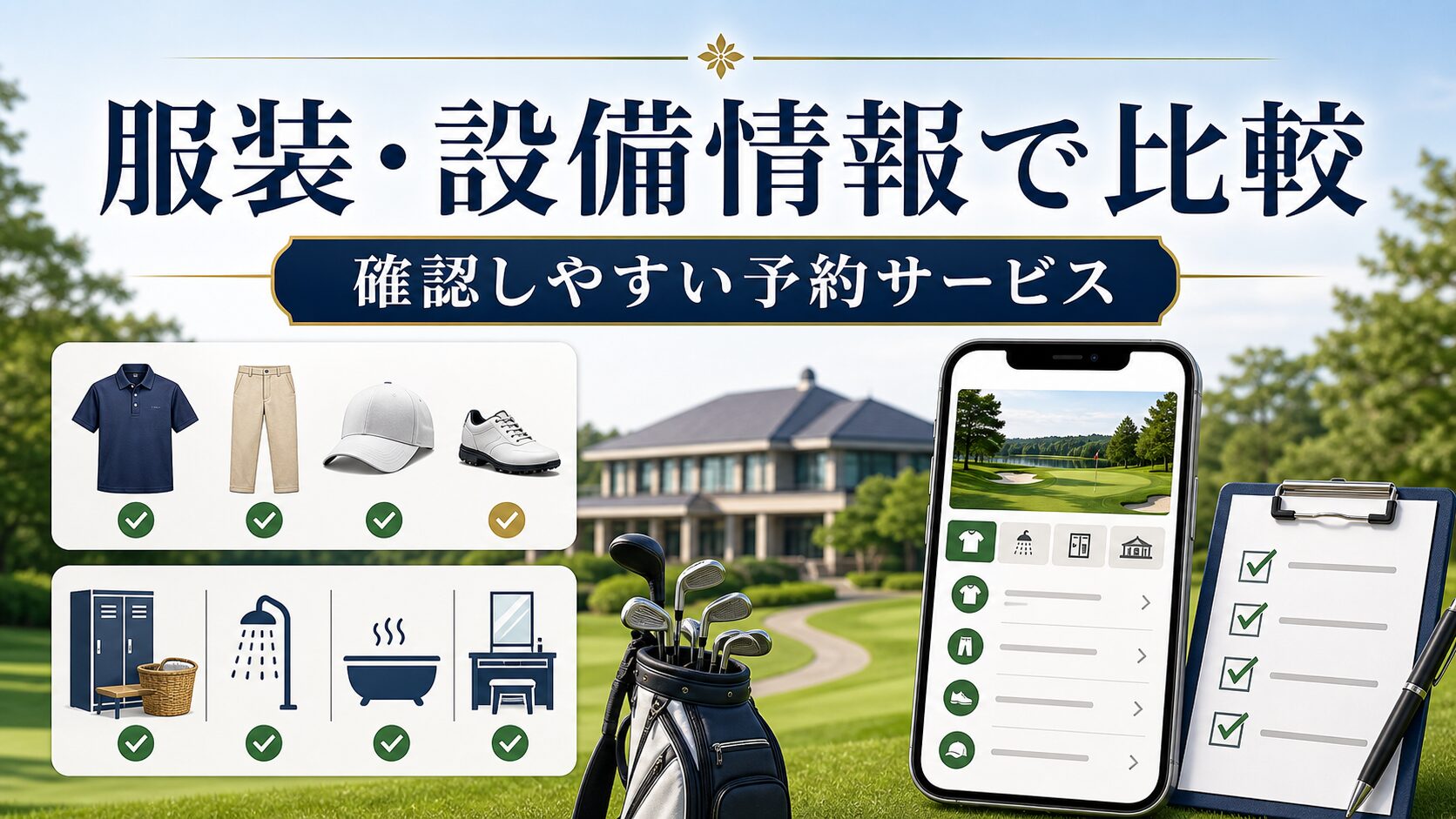 服装・設備情報を確認しやすい予約サービス比較のアイキャッチ画像