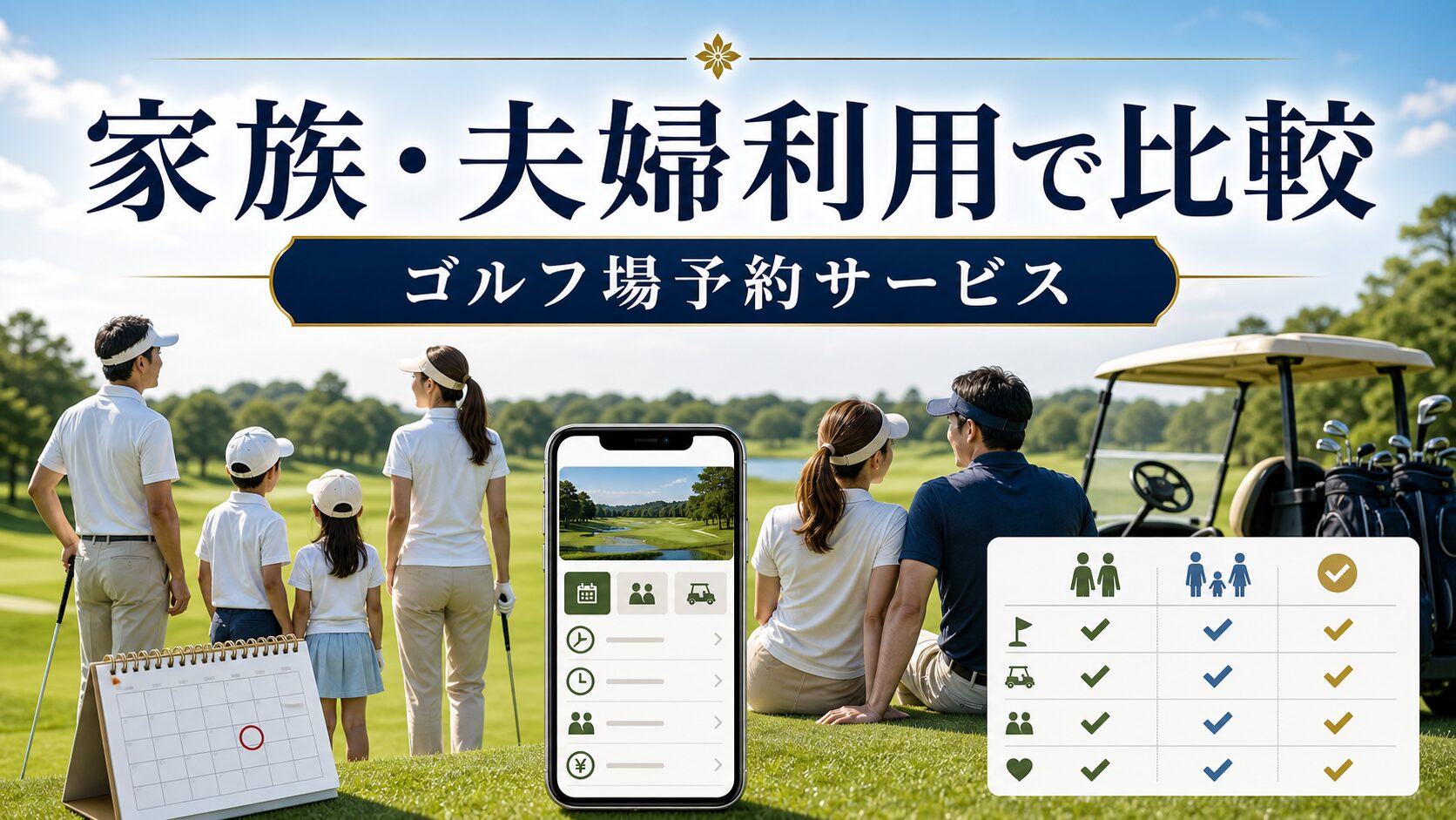 家族・夫婦利用で選ぶゴルフ場予約サービス比較のアイキャッチ画像