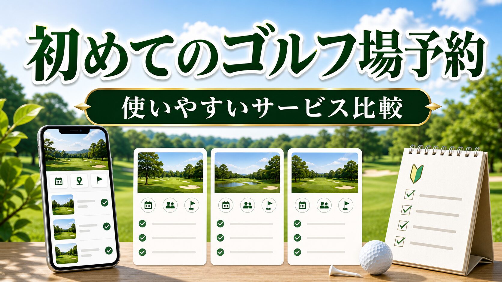 初めてのゴルフ場予約で使いやすいサービス比較のアイキャッチ画像