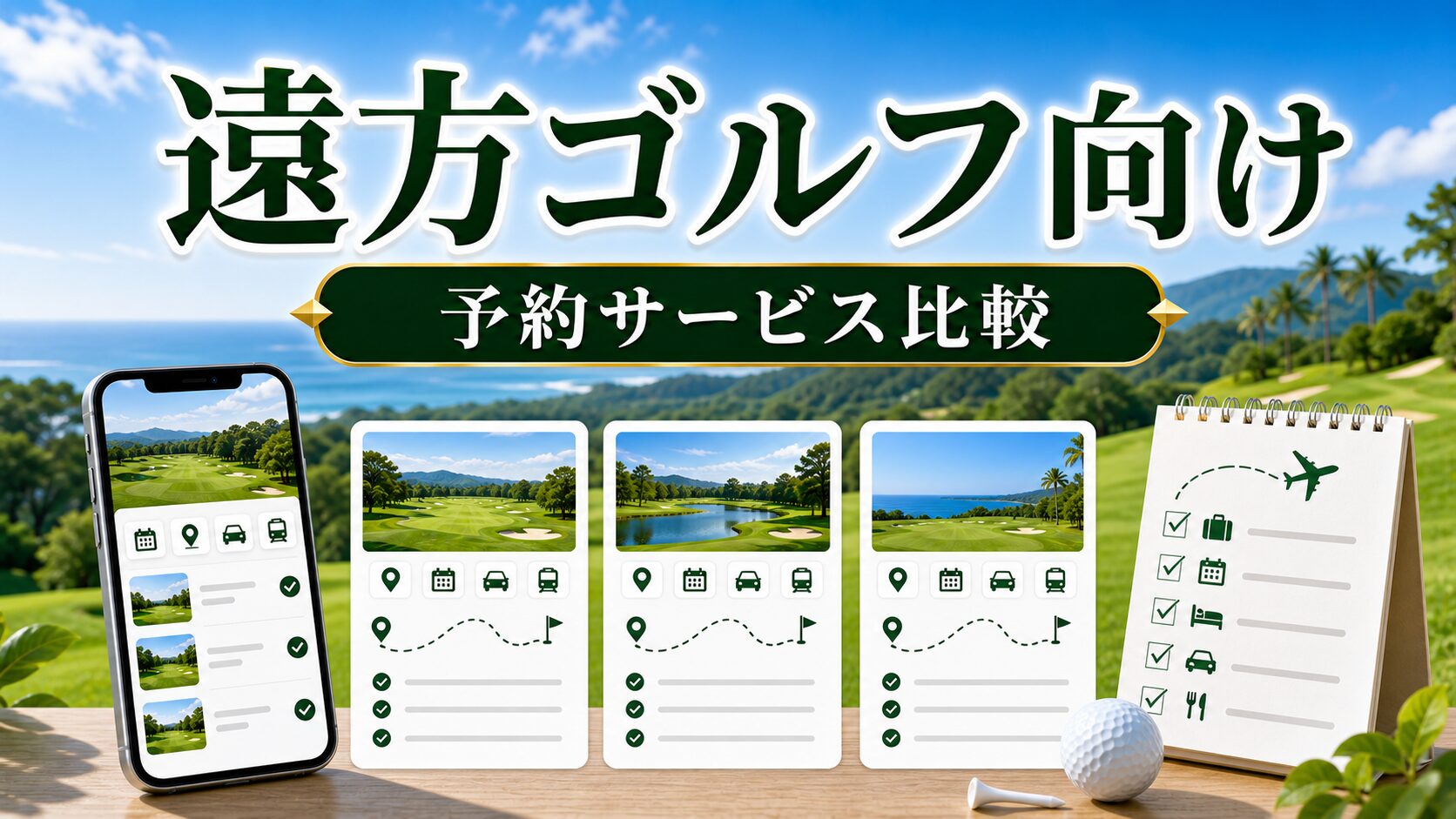 遠方ゴルフ向け予約サービス比較のアイキャッチ画像