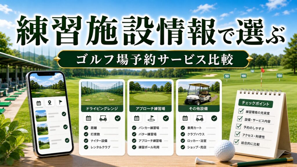 練習施設情報で選ぶゴルフ場予約サービス比較のアイキャッチ画像