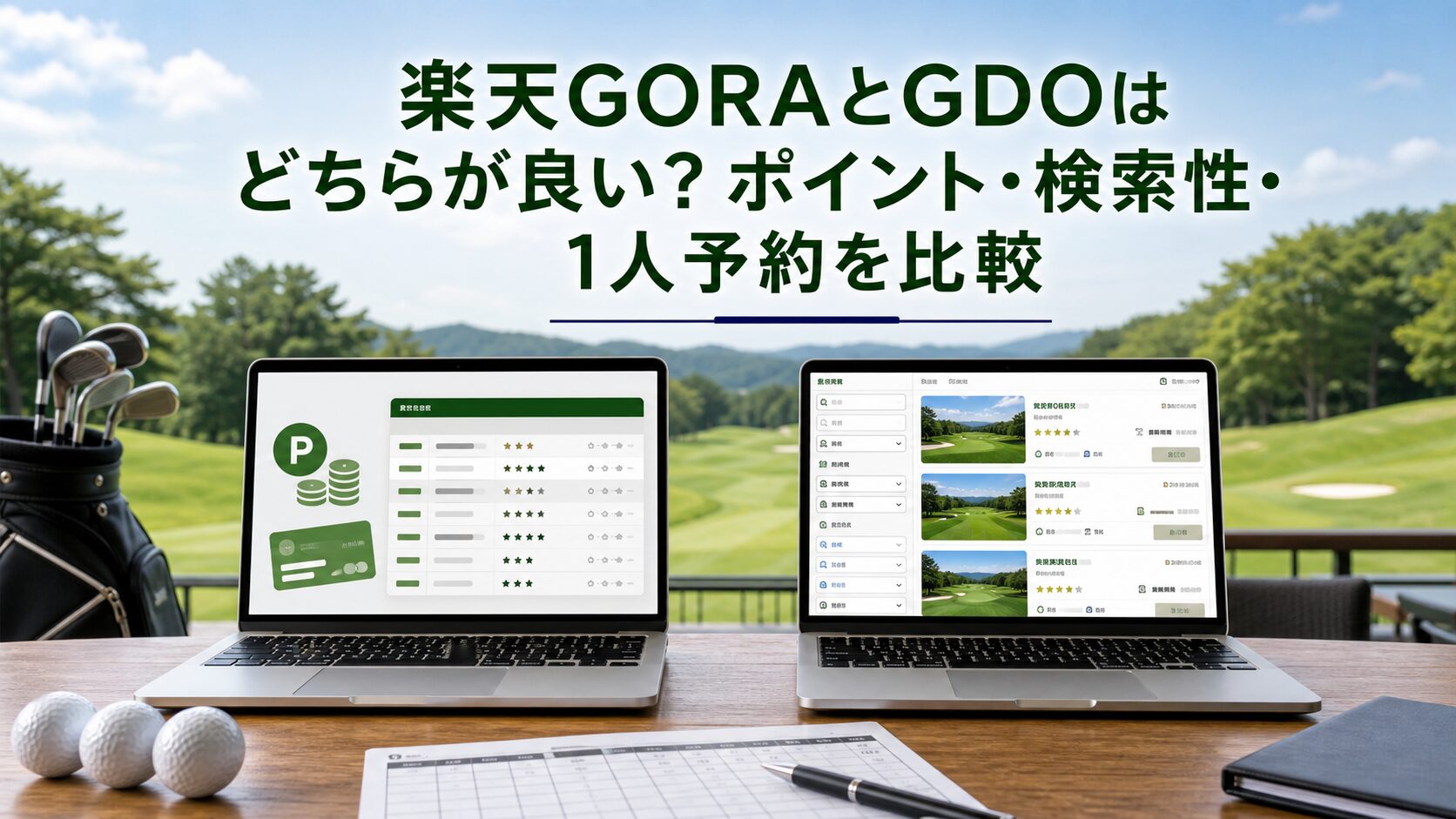 楽天GORAとGDOはどちらが良い？ポイント・検索性・1人予約を比較のアイキャッチ画像